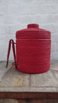 Wonky Sale | Strand Rattan Ice Bucket | Cranberry Red