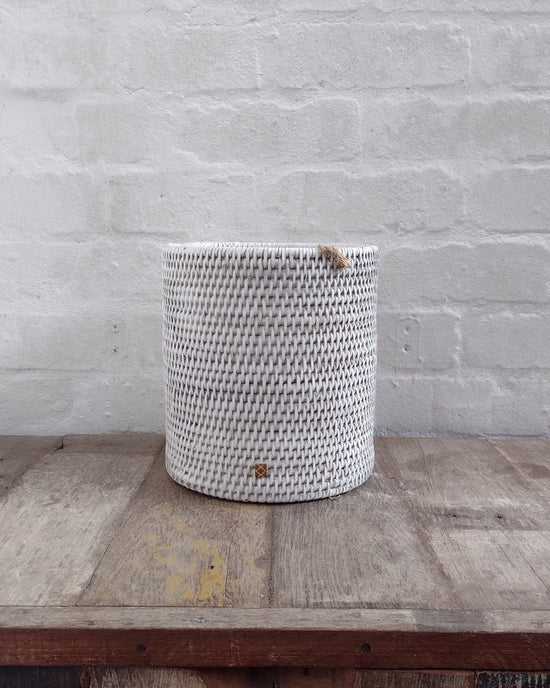 Wonky Rangoon Waste Paper Basket | White