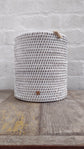 Wonky Rangoon Waste Paper Basket | White