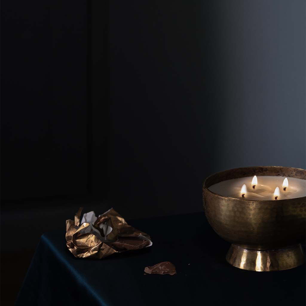 Hammered Brass Candle Bowl – Kalinko