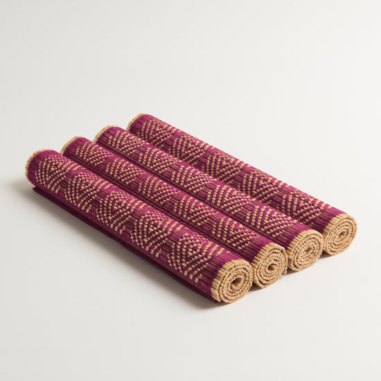 End of Line | Kaya Place Mats | Set of 4 |  Crimson