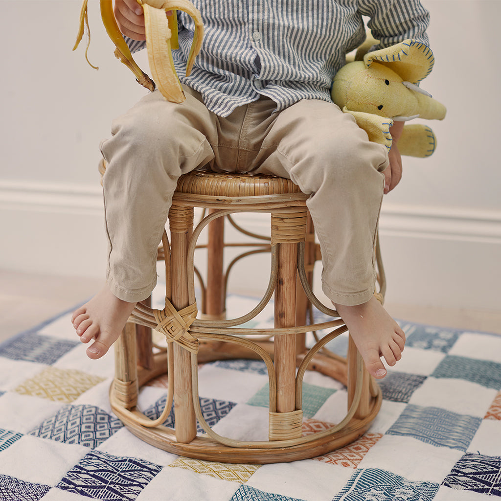 Rattan on sale stool chair