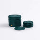 End of Line | Latha Coasters with Box | Set of 6 |  Dark Green