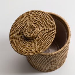 Rattan Bathroom Bin With Lid – Kalinko